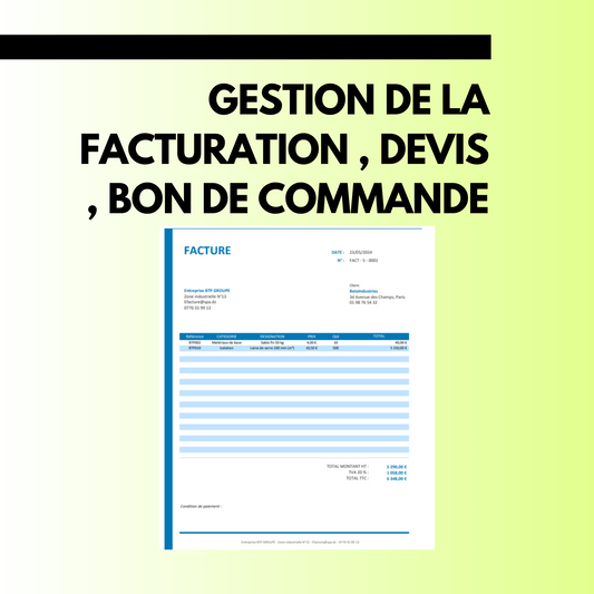 𝗙𝗶𝗰𝗵𝗲𝗿 𝗘𝗫𝗖𝗘𝗟 𝗚𝗲𝘀𝘁𝗶𝗼𝗻 𝗱𝗲 𝗙𝗮𝗰𝘁𝘂𝗿𝗮𝘁𝗶𝗼𝗻 + 𝗗𝗲𝘃𝗶𝘀 + 𝗕𝗗𝗖 + 𝗕𝗟 📈