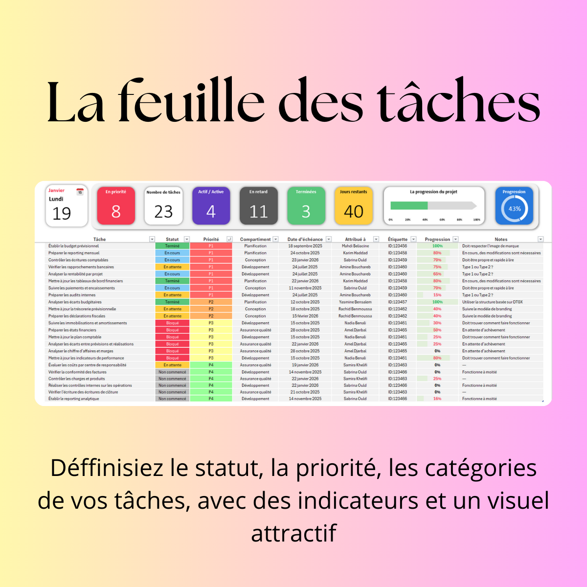 La feuille des tâches ✨