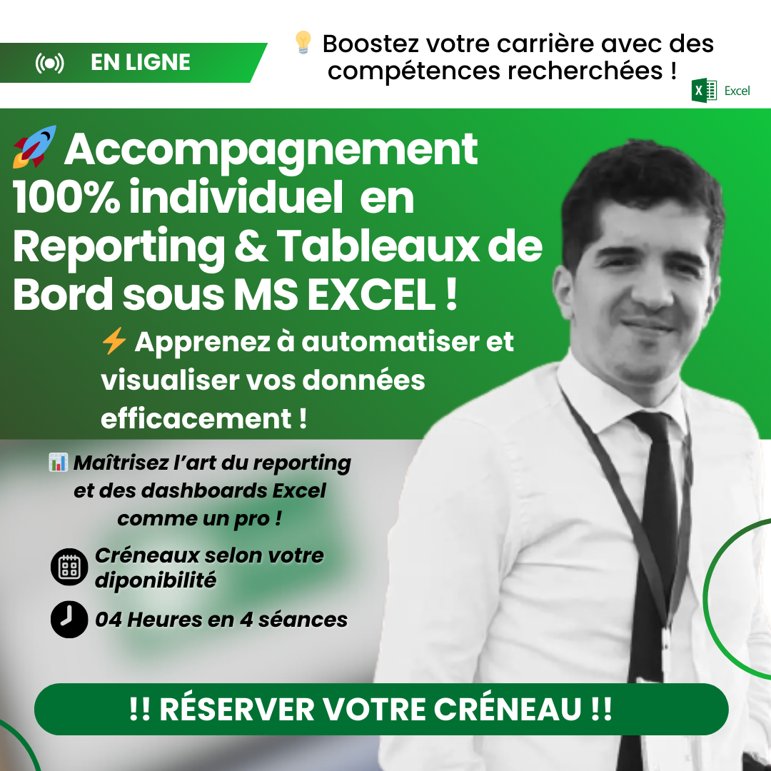 Formation Individuel en reporting sur Microsoft Excel  📊✅